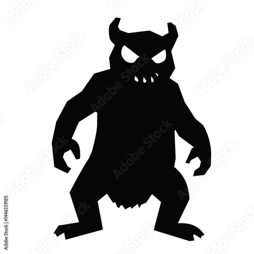 Monster Silhouette Black Abstract Illustration