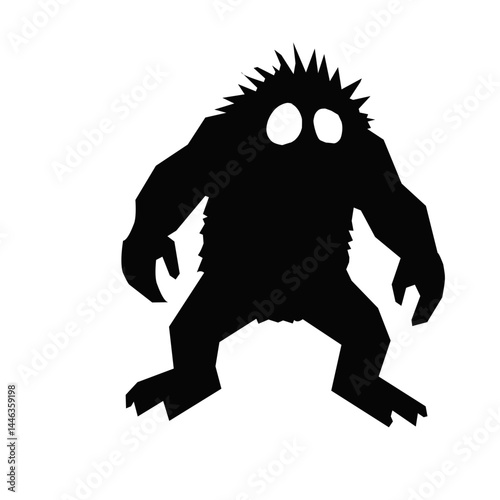 Monster Silhouette Black Abstract Illustration