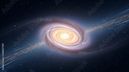 Cosmic Travel. An Interstellar Journey through the Depths of Space. Animation of a real astronomical photograph of Andromeda galaxy M31 captured by me. High quality 4k footage