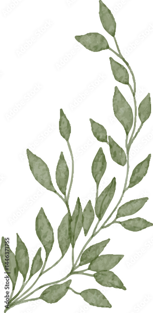 Illustration of Green Leafy Branch Illustration of Green Leafy Branch