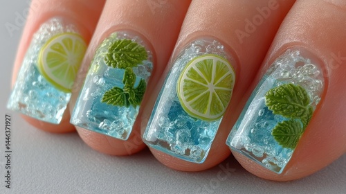 Summer Cocktails on Nails