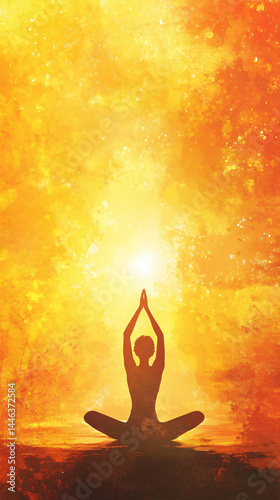 Yoga Silhouette Orange Glow Meditation Spiritual Wellness Harmony Energy Light Calm Zen Serenity Balance Mindfulness Relaxation Tranquility Health Enlightenment innerpeace Nature Sunset Reflection