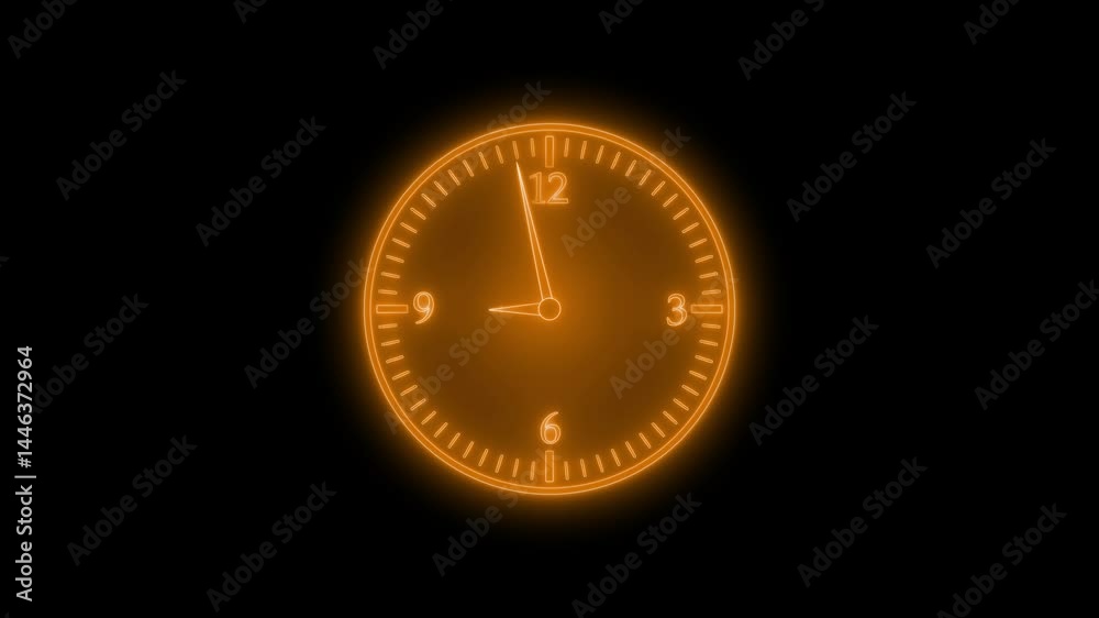 Creative Neon Analog Clock with Countdown Animation Creative Neon Analog Clock with Countdown Animation