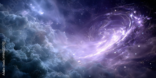 Astrology-themed abstracts and scenes, spiral in the sky, time and dial