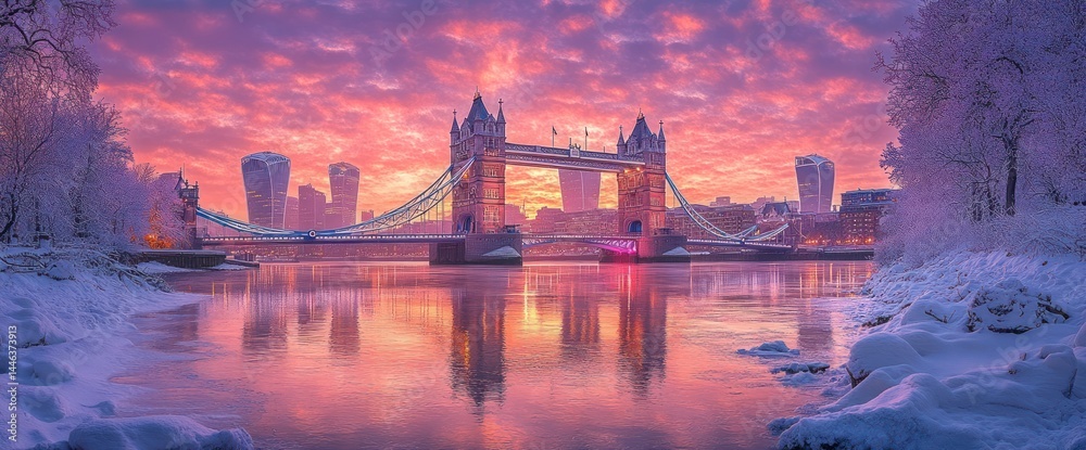Fototapeta premium Tower Bridge, London, Winter Sunrise