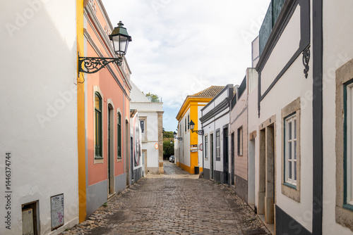 Downtown street area of Faro city