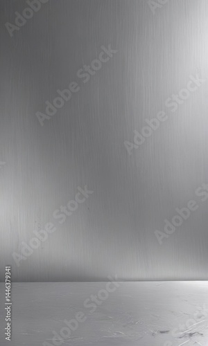 Silver metallic backdrop, subtle scratches, brushed finish,  element,  smooth,  shadow