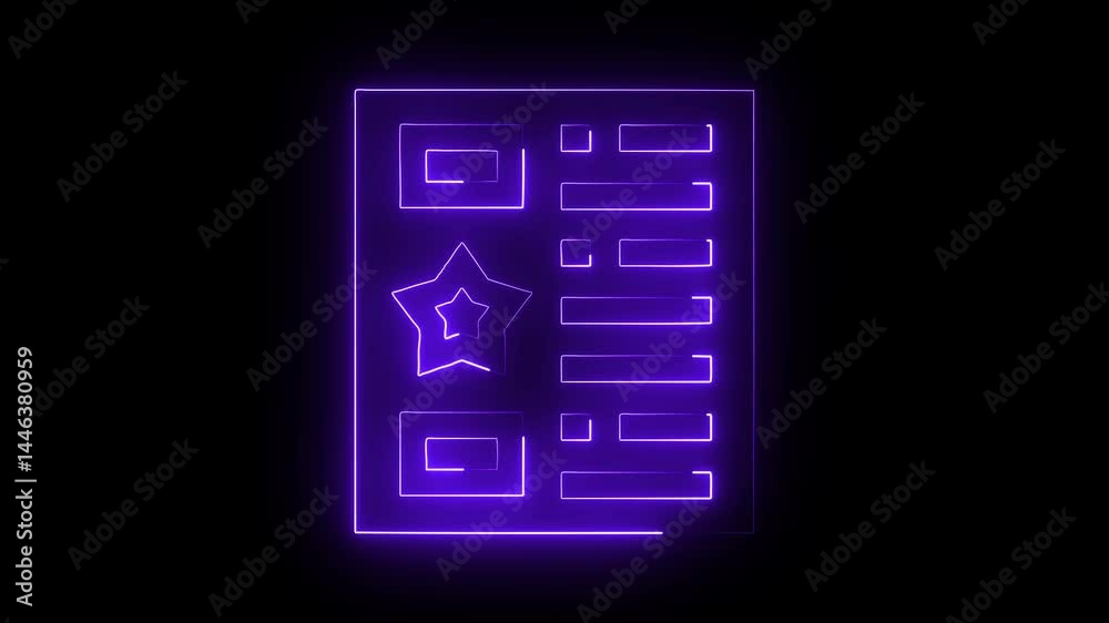 Glowing neon post icon isolated on black background. HD Video motion graphic animation Glowing neon post icon isolated on black background. HD Video motion graphic animation