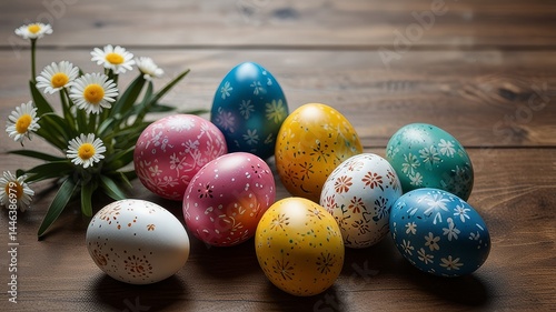 easter eggs in a basket