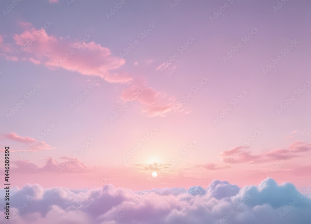 Obraz premium Dreamy pastel sky gradient, cotton candy hues, ethereal, design, insta