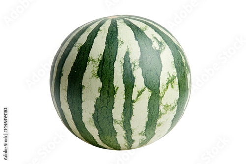 Small round green watermelon vibrant stripes juicy summer treat bright studio shot perfect for