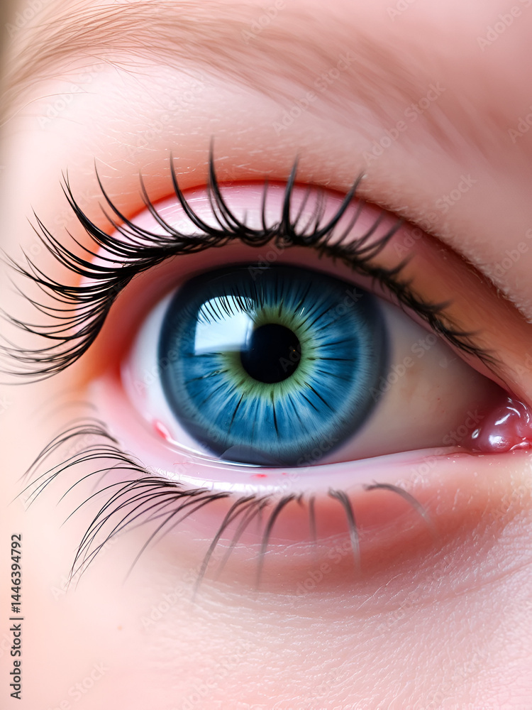 Fototapeta premium Extreme Cropped blue Eye with a treatment of hemangioma