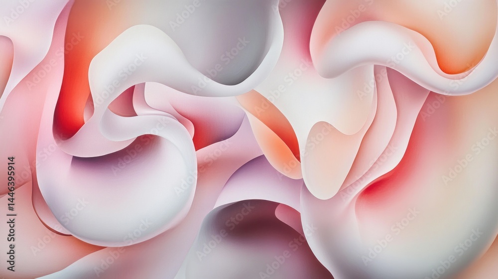 Abstract floral, flowing forms in soft, pastel hues. Abstract floral, flowing forms in soft, pastel hues.
