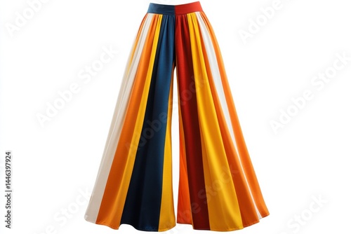 Vibrant rainbow striped palazzo pants wide leg summer style boho chic flowing fabric high waist