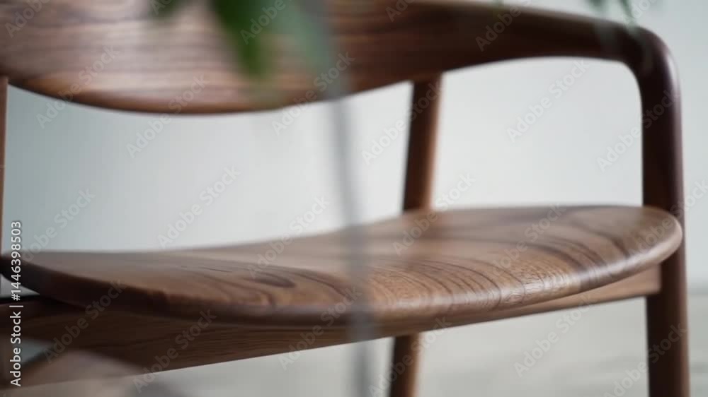 Elegant solid wood chair crafted with an ergonomic minimalist design style