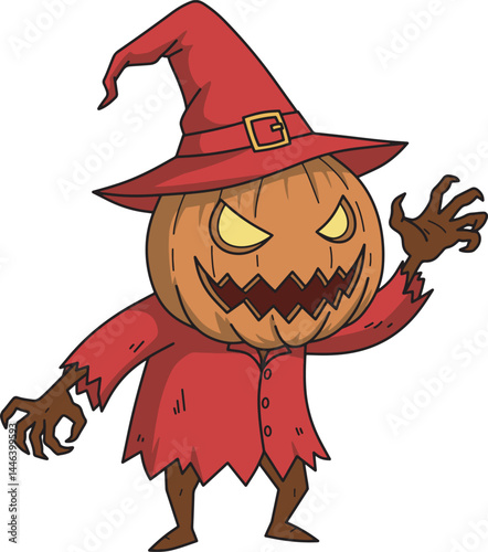 Scarecrow Pumpkin Head Witch for Halloween