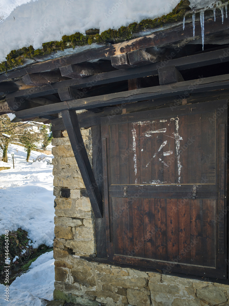 Winter view of village of Bozhentsi, Bulgaria