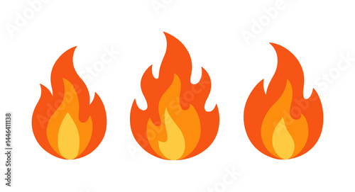 vector illustration of fire flames