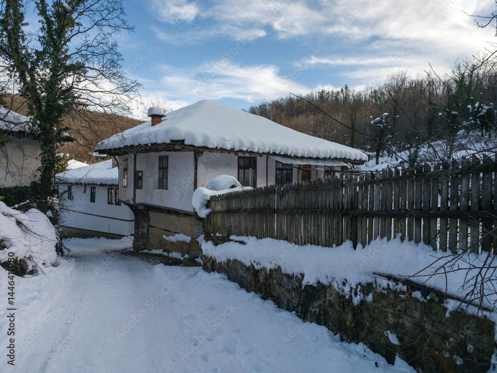 Winter view of village of Bozhentsi, Bulgaria