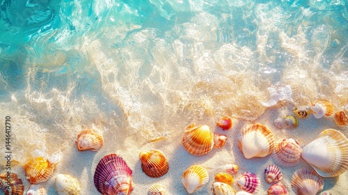 Stunning Seashells Underwater: Crystal Clear Beach Water Background