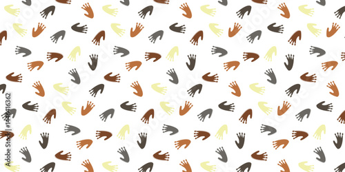 multi color gorilla footprints, seamless pattern. animal footprints background for textile, fabric, wrapping and other