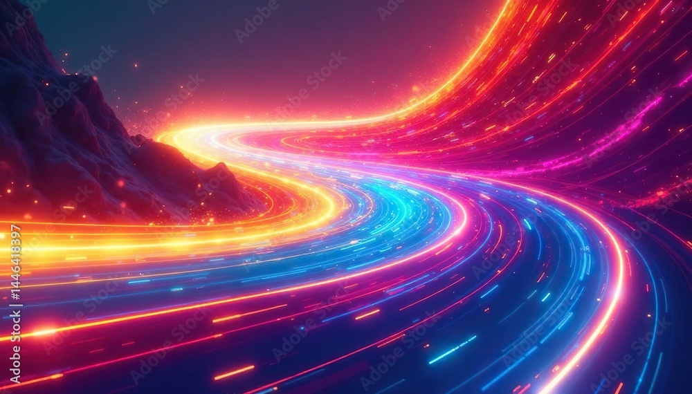Abstract swirls of color creating a vibrant, dynamic race track pattern , motion, color Abstract swirls of color creating a vibrant, dynamic race track pattern , motion, color