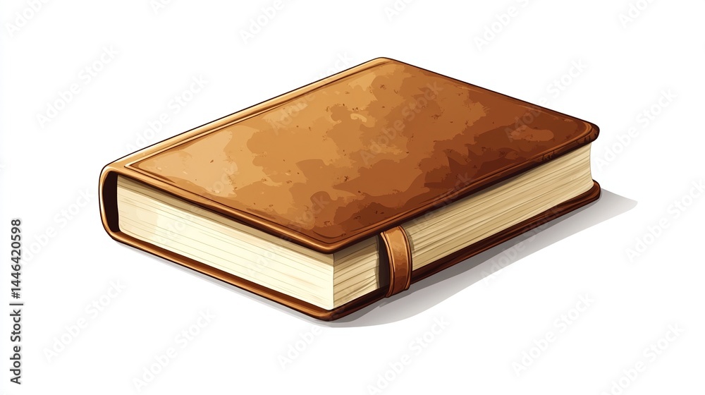 Brown leather-bound book isolated on white. Brown leather-bound book isolated on white.