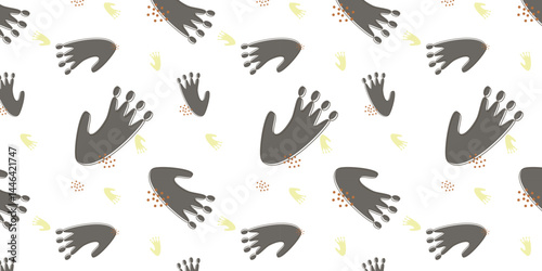 minimalist gorilla footprints, seamless pattern. animal footprints background for textile, fabric, wrapping and other