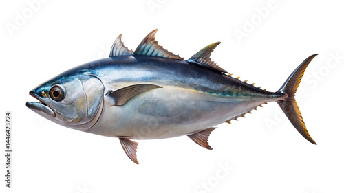Majestic Tuna Swimming Upstream, showcasing its beauty against a clean transparent background