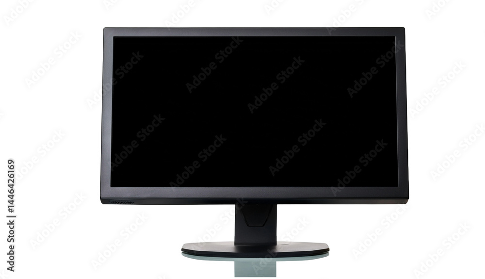 Modern All-in-One Computer on a Wooden Desk Modern All-in-One Computer on a Wooden Desk