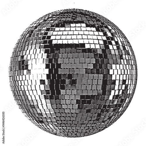 Disco ball isolated. Disco ball clipart. Mirrorball with lights.	
