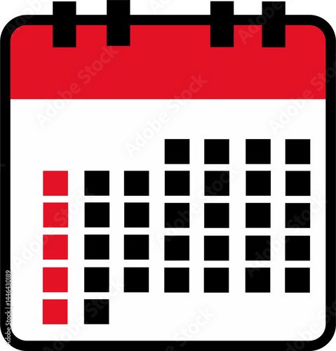 Calendar or appointment schedule flat color icon for apps and websites.