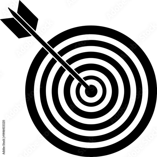 Bullseye Target Icon with Arrow – Precision and Accuracy Symbol
