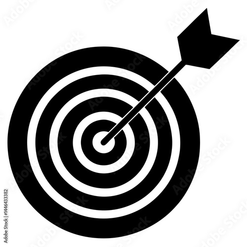 Bullseye Target Icon with Arrow – Precision and Accuracy Symbol
