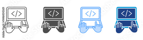 Developer Icon Set Multiple Style Collection