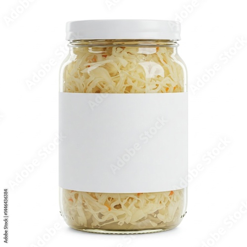 Traditional German Sauerkraut Blank Label White Background Isolated