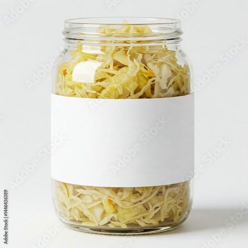 Traditional German Sauerkraut Blank Label White Background Isolated