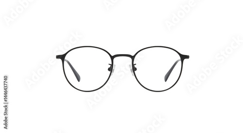 modern round eyeglasses isolated on white