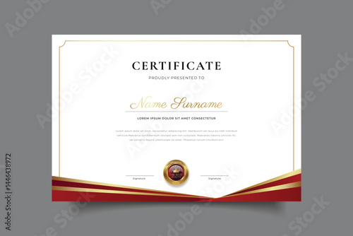 golden luxury certificate template design