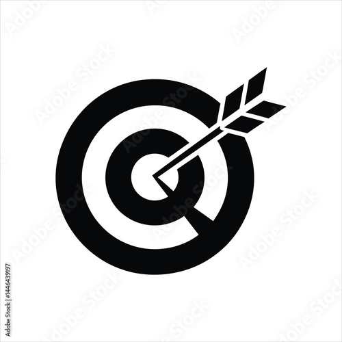 Target Icon – Arrow Bullseye Vector Silhouette for Goal and Accuracy
