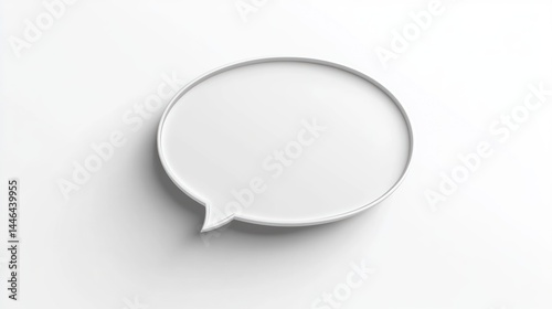 Obraz na płótnie Minimalist communication: A clean white speech bubble on a bright white background w salonie