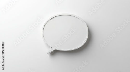 Obraz na płótnie Minimalist communication, a white speech bubble on a clean background conveying conversation w salonie