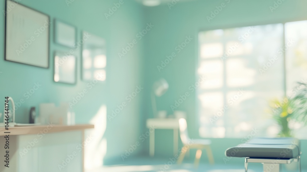 Serene examination room bathed in natural light, exuding a sense of calm and clean