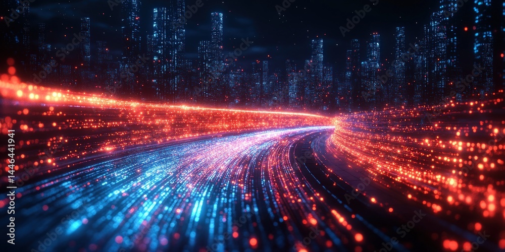 Digital Highway Through a Futuristic City Digital Highway Through a Futuristic City