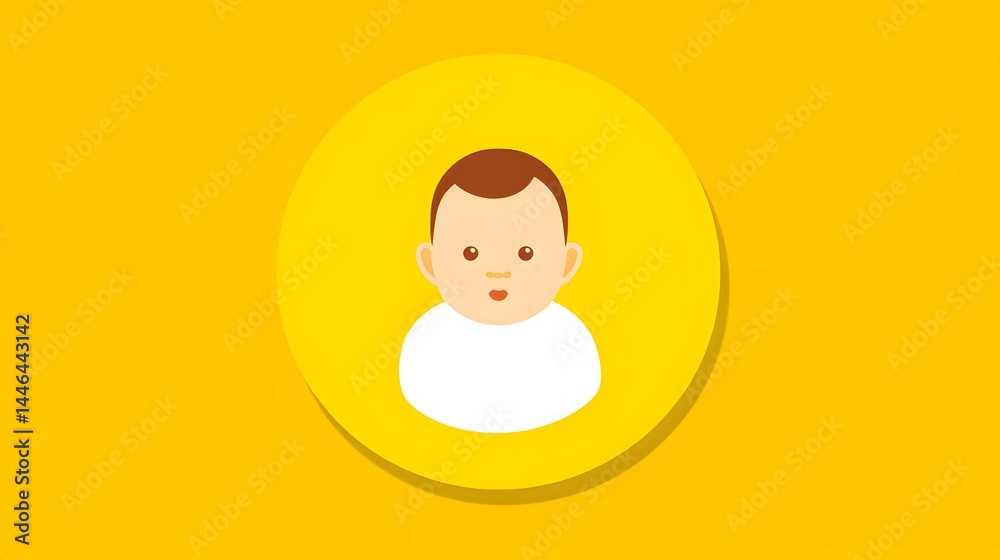 Flat white infant icon. Simplistic vector illustration for early childhood development education. Flat white infant icon. Simplistic vector illustration for early childhood development education.