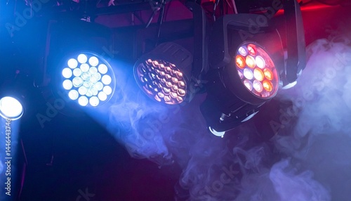 Free stage with lights, lighting devices. 