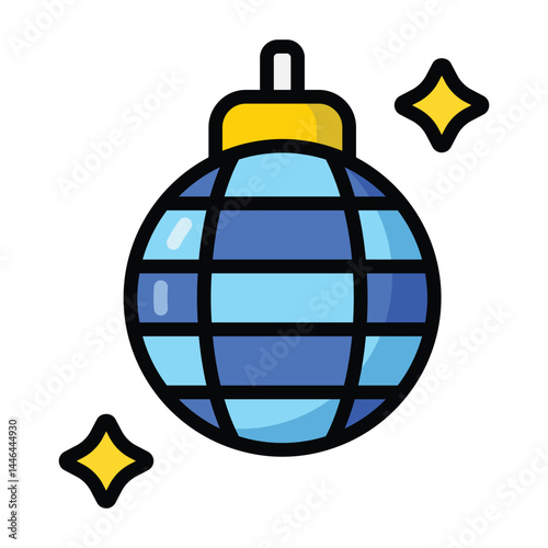 Simple Disco Ball colorful icon. The icon can be used for websites, print templates, presentation templates, illustrations, etc	