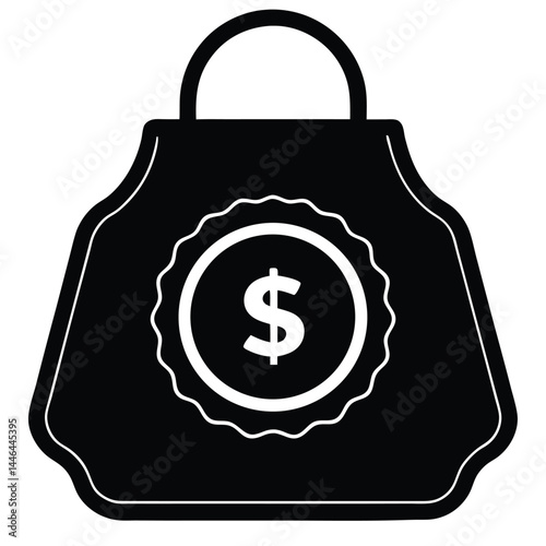 cashier element isolated cash bag seal on white ba