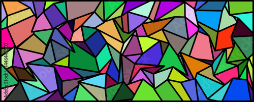 Bold Abstract Shape Composition, mesmerizing abstract artwork composed of vivid, overlapping polygons and triangular forms