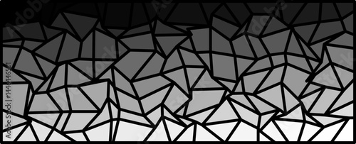 The Art of Angles: A Monochrome Polygonal Composition, artwork presents a bold arrangement of triangles and irregular polygons in grayscale, forming a structured yet fluid abstractio